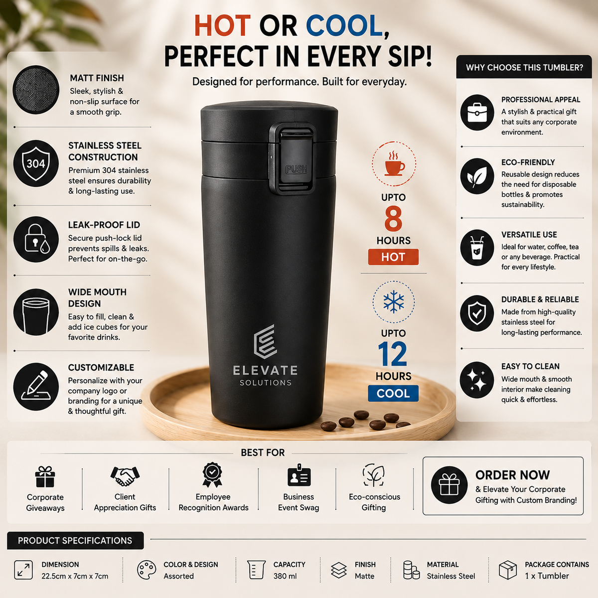 Personalized Hot & Cool Tumbler (380 ml)
