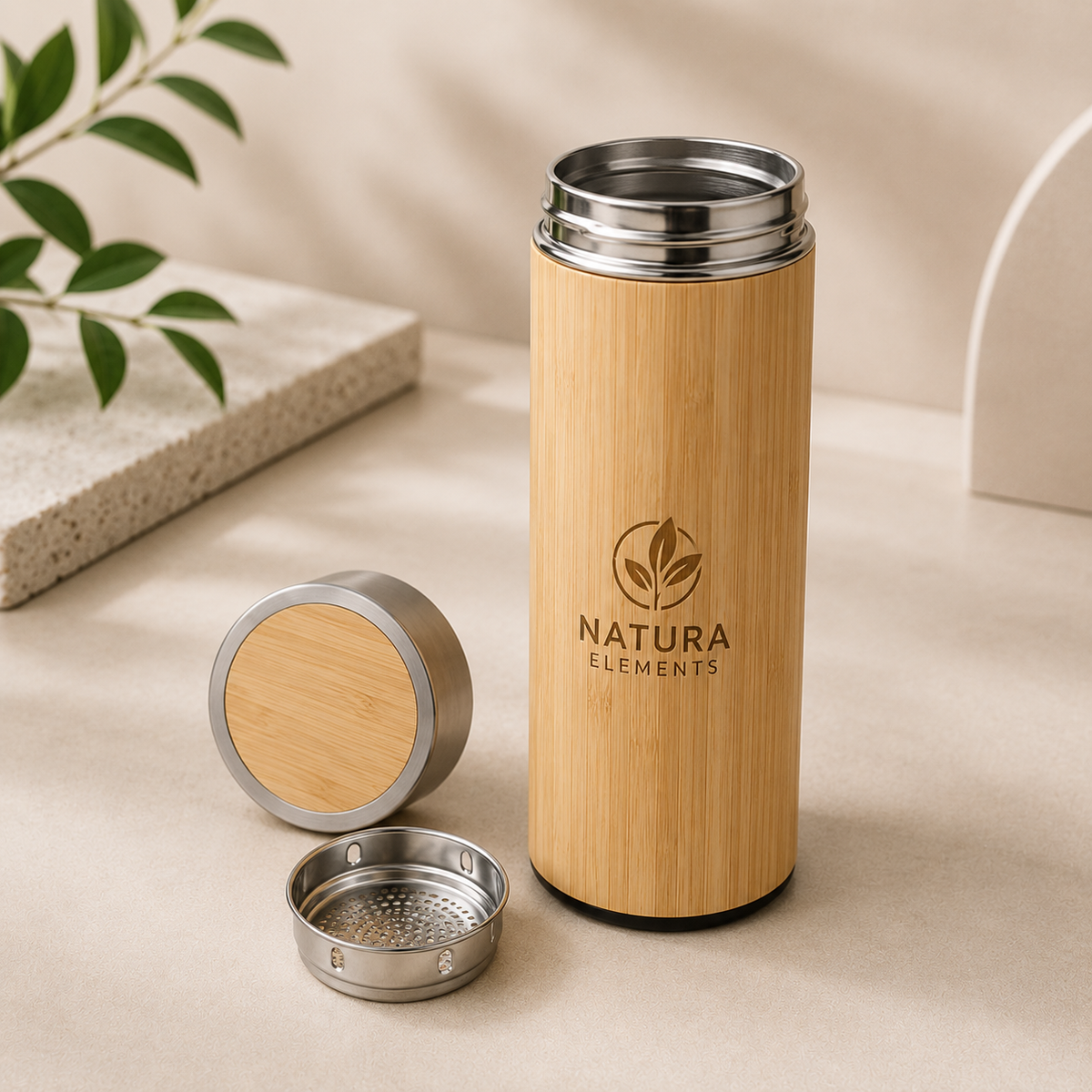Personalized Insulated Bamboo Bottle