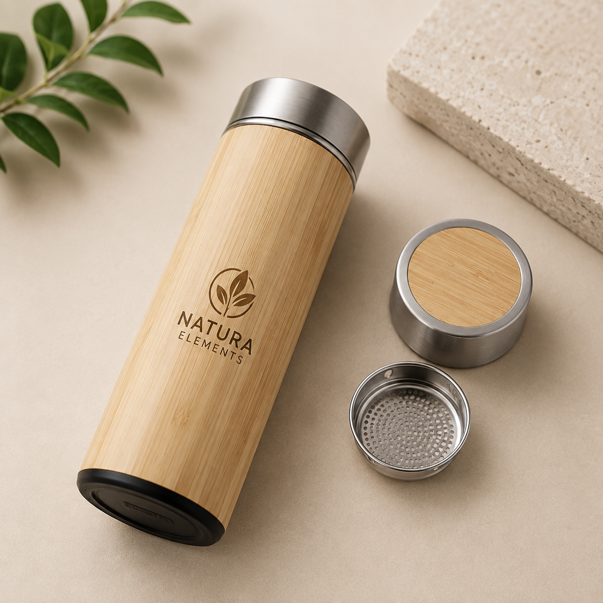 Personalized Insulated Bamboo Bottle