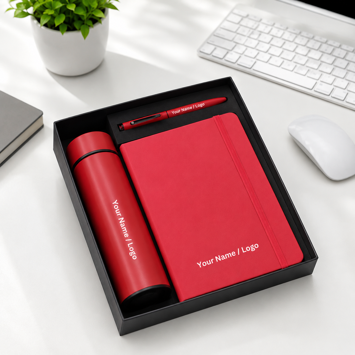 Personalized Diary, Pen and Bottle Set