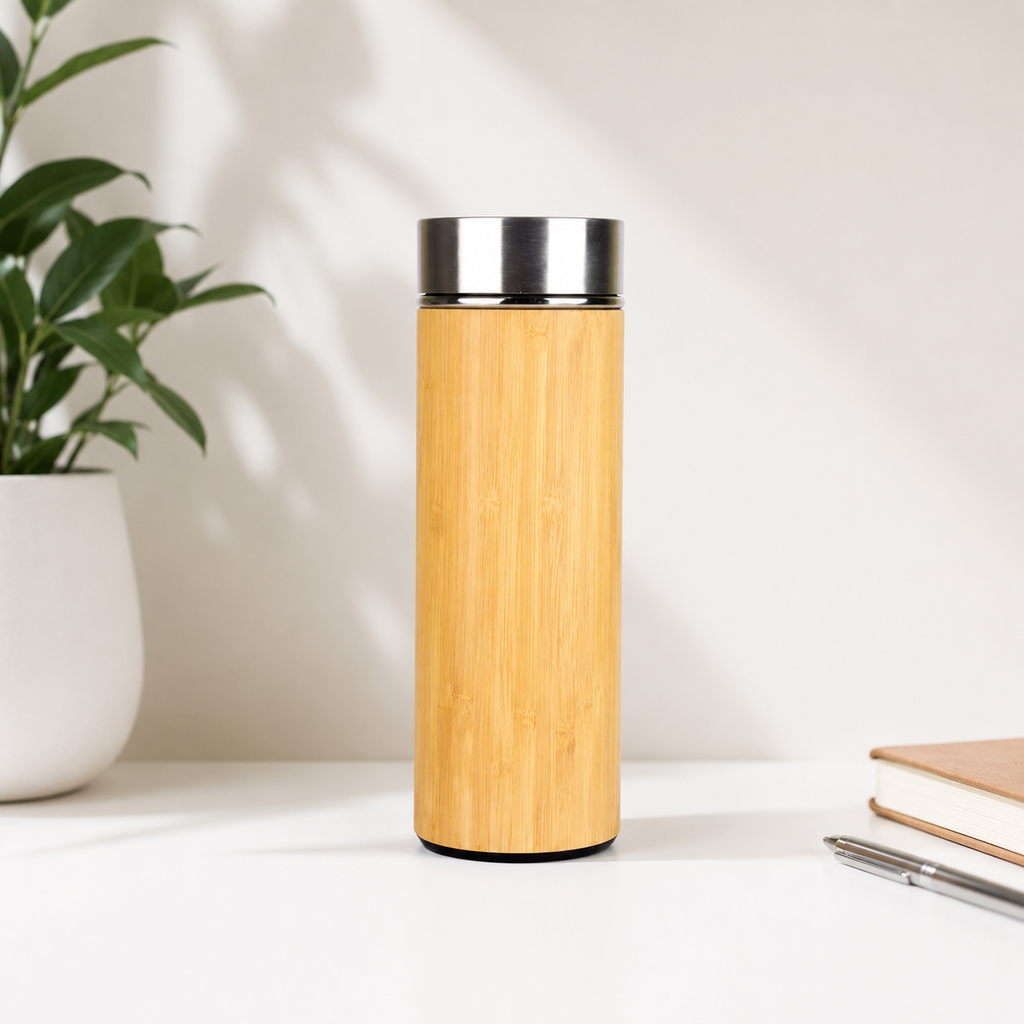 Personalized Wooden Diary, Pen and Bamboo Bottle Combo Gift Set
