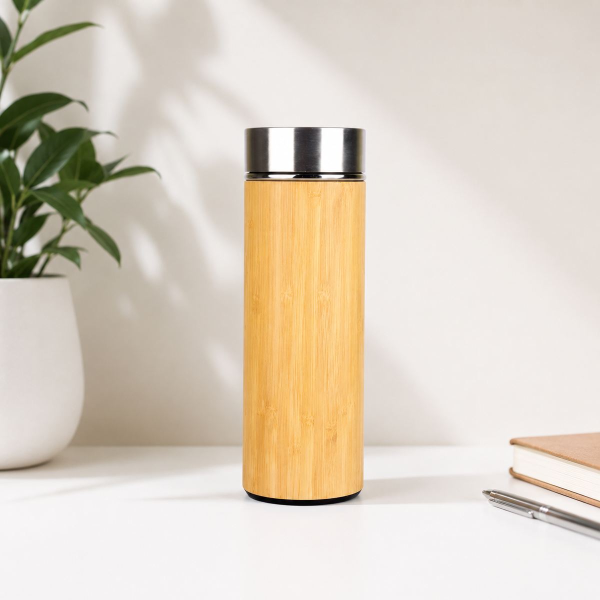 Personalized Wooden Diary, Pen and Bamboo Bottle Combo Gift Set